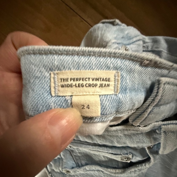 Madewell | The Perfect Vintage Wide Leg Crop Jeans | Size 24 - Picture 6 of 7